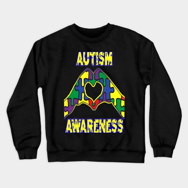 Autism Awareness T-ShirtAutism Shirt Autism Awareness TShirt Love Is In Our Hands T-Shirt_by Crewneck Sweatshirt by VinitaHilliard